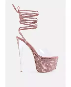 Туфли Sugar Mom Strappy Diamante Platform High Heels London Rag, розовый