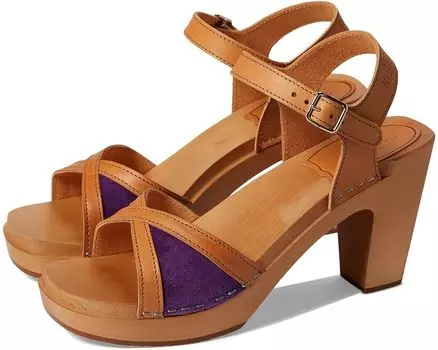 Туфли Swedish Hasbeens Triangle Sandal, цвет Viola Suede/Nature