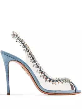 Туфли Temptation с кристаллами Aquazzura, синий
