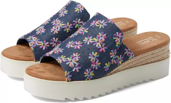 Туфли TOMS Diana Mule, цвет Navy Multi Embroidered Floral