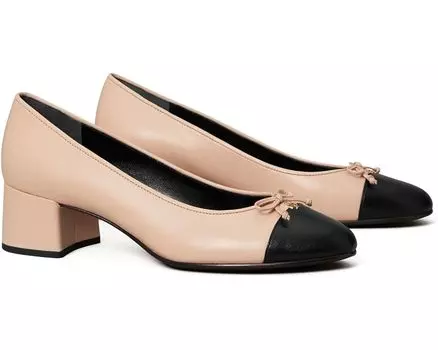 Туфли Tory Burch 45 mm Cap-Toe Pump, цвет Rose Pink/ Perfect Black