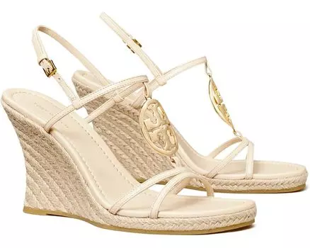 Туфли Tory Burch Capri Miller Espadrille Wedge 85 mm, цвет New Cream/Wheat