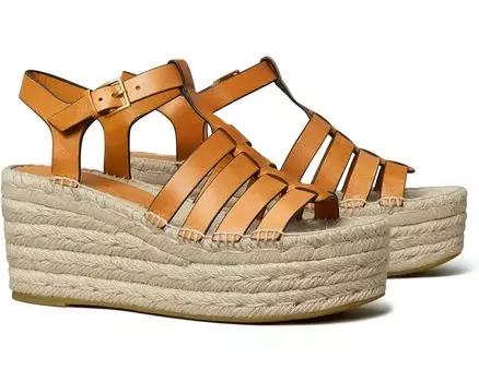 Туфли Tory Burch Fisherman Espadrille Wedge 75 mm, цвет Toasted Souffle