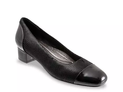 Туфли Trotters кожаные с тиснением под змеиную кожу, черный