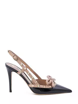 Туфли Valentino Garavani Rockstud Bow Slingback, черный