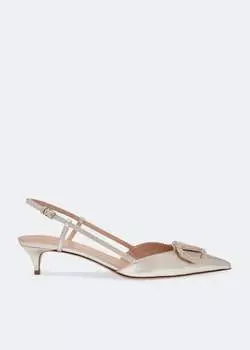 Туфли VALENTINO GARAVANI VLogo leather pumps, металлик
