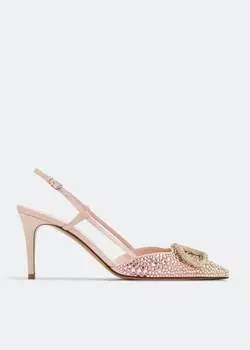 Туфли VALENTINO GARAVANI VLogo Signature embellished pumps, розовый