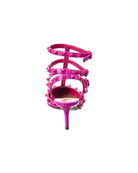 Туфли Valentino Rockstud Caged 65 с лакированным ремешком на щиколотке, розовый
