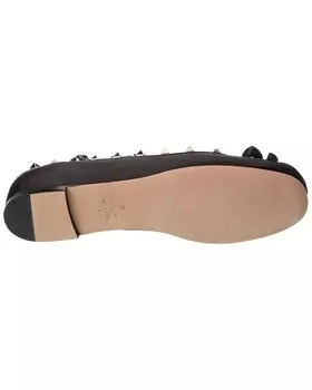 Туфли Valentino Rockstud из атласа и кожи, черный
