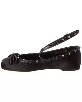 Туфли Valentino Rockstud из атласа и кожи, черный