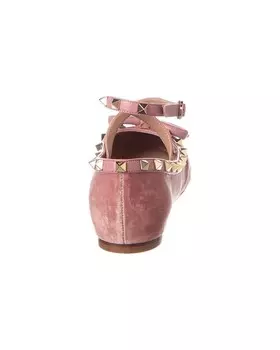 Туфли Valentino Rockstud из бархата и кожи, розовый