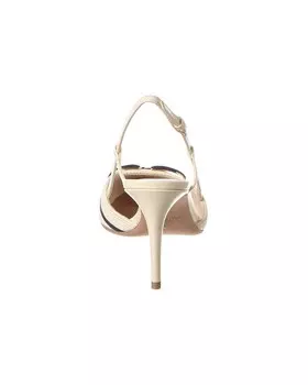 Туфли Valentino VLogo 80 из ткани и кожи с пяткой на пятке, белый