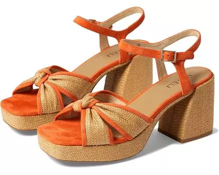 Туфли Vaneli Mina, цвет Orange Suede/Nat Raffia