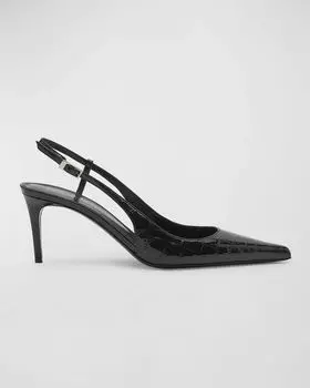 Туфли Vendome из крокодиловой кожи с пяткой на пятке Saint Laurent, цвет Noir