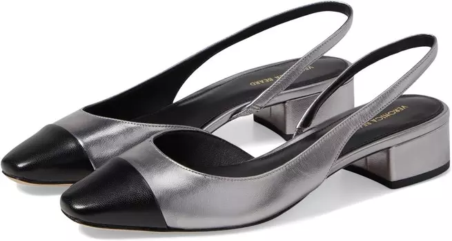 Туфли Veronica Beard Cecile Sling, цвет Black /Dark Silver Leather