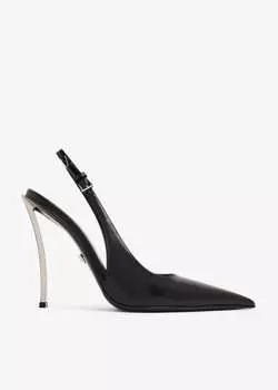 Туфли Versace Pin-Point Slingback, черный