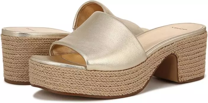 Туфли Vince Margo Slide Platform Sandals, цвет Champagne Metallic Espadrille