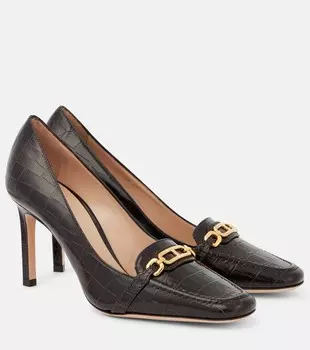 Туфли Whitney 85 из кожи с эффектом крокодила Tom Ford, цвет espresso