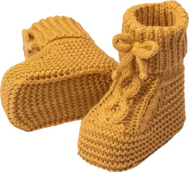 Туфли вязаные желтые 3-6 месяцев 1 шт. ALANA