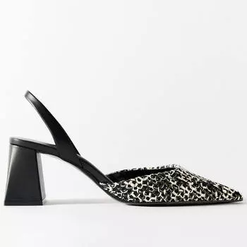 Туфли Zara Block-heel Slingback, черный