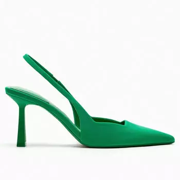Туфли Zara Fabric Slingback, зеленый