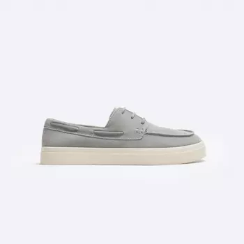 Туфли Zara Split Leather Deck, серый