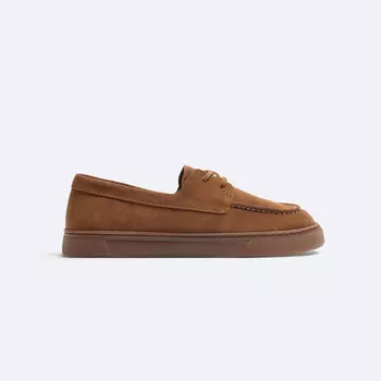 Туфли Zara Split Suede Deck, коричневый