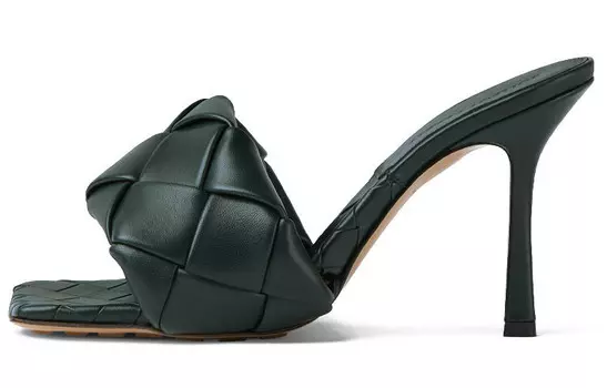 Туфли женские Bottega Veneta Lido High Heels, темно-зеленый