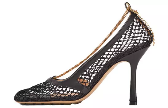 Туфли женские Bottega Veneta на высоком каблуке, черный