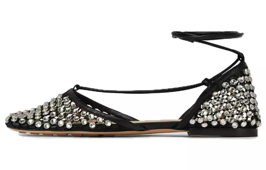 Туфли женские Bottega Veneta со стразами, черный