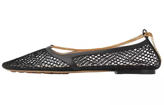 Туфли женские Bottega Veneta в сеточку, черный