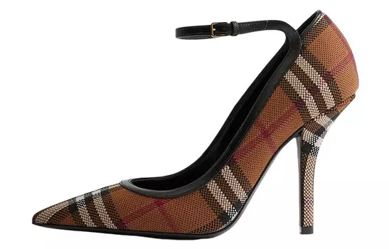 Туфли женские Burberry Vintage на высоком каблуке, темно-коричневый