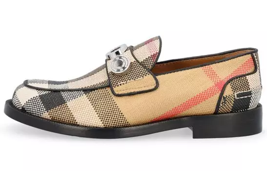 Туфли женские Burberry в клетку, бежевый / черный