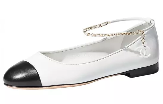 Туфли женские Chanel, белый / черный