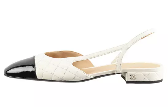 Туфли женские Chanel с черным носком, белый