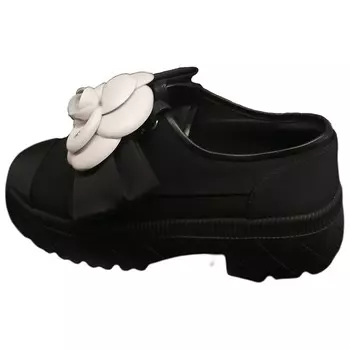 Туфли женские Chanel с цветком, черный