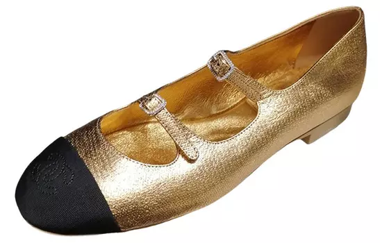 Туфли женские Chanel, золотой / черный