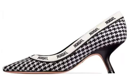 Туфли женские Dior на высоком каблуке, черный / белый