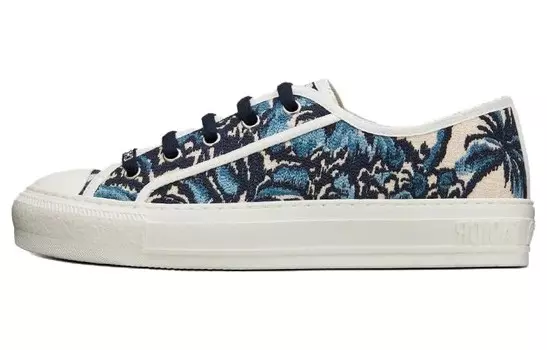 Туфли женские Dior Walk"n"Canvas с низким верхом, белый / зеленый