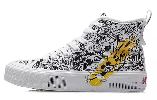 Туфли женские Disney X Canvas High-top черные/белые Lining