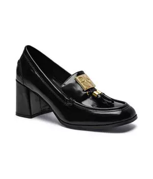 Туфли женские Dkny лакированные с декоративной пряжкой на каблуке, черный