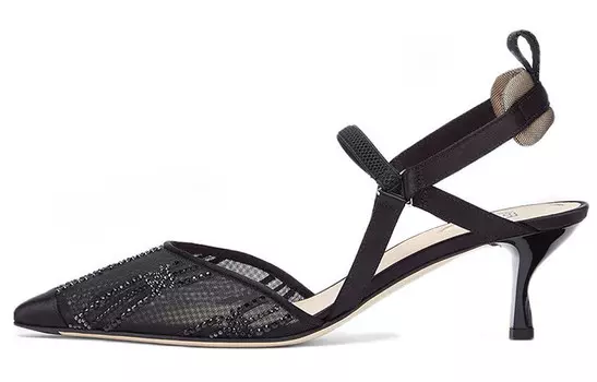 Туфли женские Fendi Colibri с сеточкой, черный