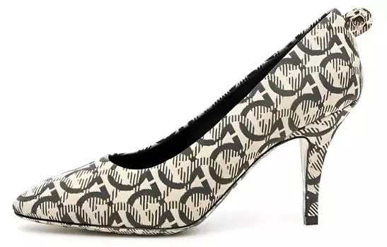 Туфли женские Ferragamo на высоком каблуке, бежевый / черный