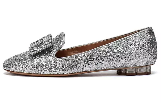 Туфли женские Ferragamo низкие, серебристый