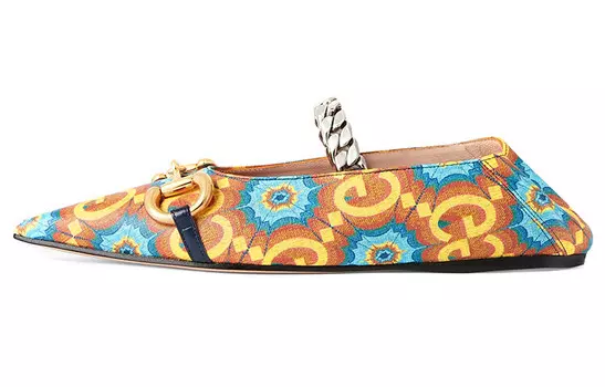 Туфли женские Gucci, оранжевый / синий