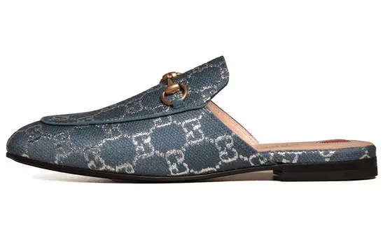 Туфли женские Gucci Princetown, синий / серебристый