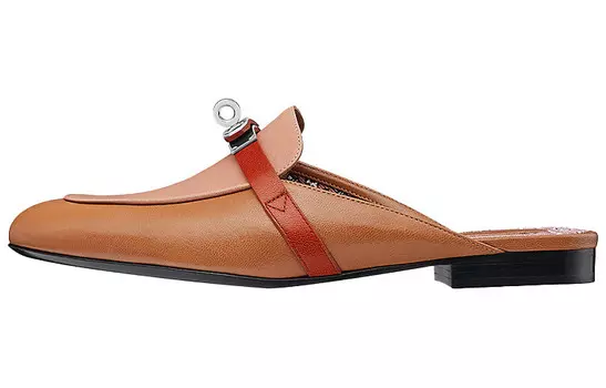 Туфли женские Hermes без пятки, коричневый