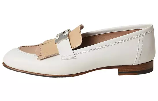 Туфли женские Herms, белый / бежевый