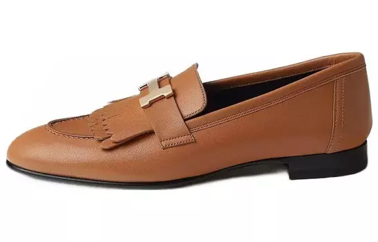 Туфли женские Herms с пряжкой, коричневый