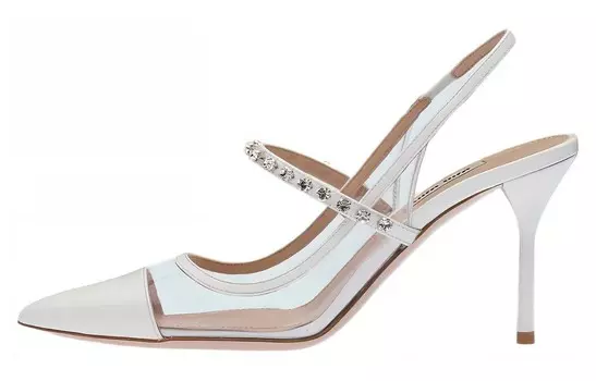 Туфли женские Miu Miu со стразами, белый
